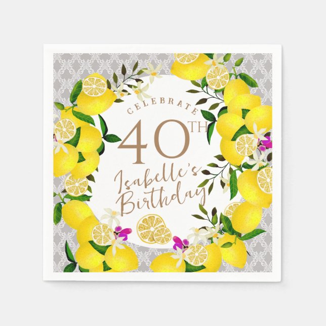 Lemon Birthday Serviette (Vorderseite)