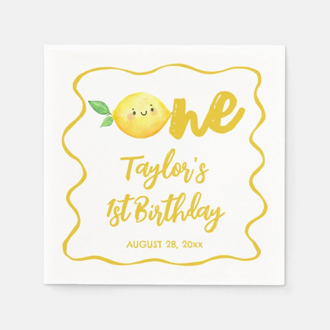 Lemon Birthday Serviette (Vorderseite)