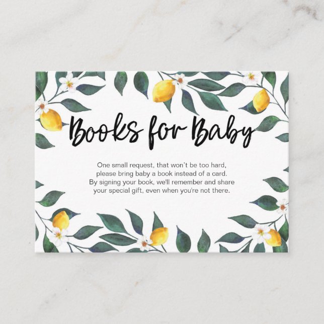 Lemon Blätter Babyduschkarte Begleitkarte (Vorderseite)