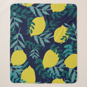 Lemon-Blätter: Vintager Illustrationshintergrund Sherpadecke