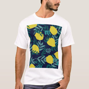 Lemon-Blätter: Vintager Illustrationshintergrund T-Shirt