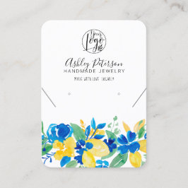 Lemon blaue Blumen Logo Schmuck Ohrring Halskette Visitenkarte