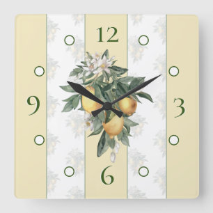 Lemon Bliss Square Wall Clock Quadratische Wanduhr