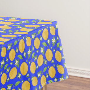 Lemon Bloom Kollektion gemustert blau Tischdecke