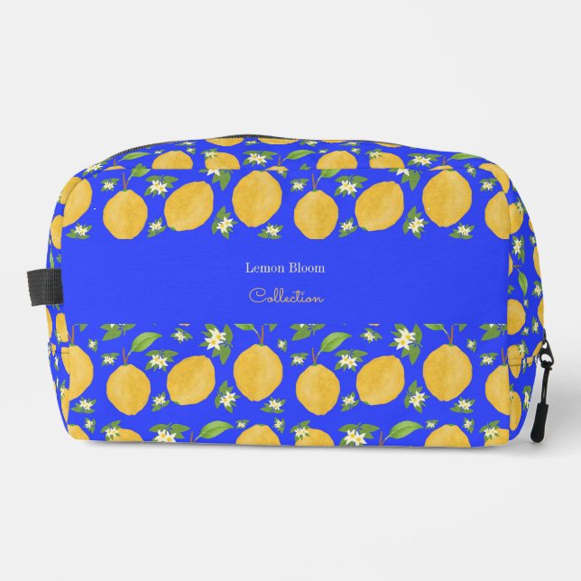 Lemon Bloom Kollektion gemustert blau Waschbeutel (Vorderseite)