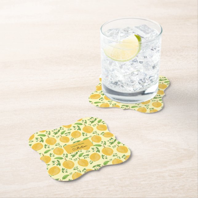 Lemon Bloom Kollektion gemustert gelb Untersetzer (Vor Ort)