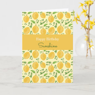 Lemon Bloom Kollektion gemustert gelbe Geburtstag Karte