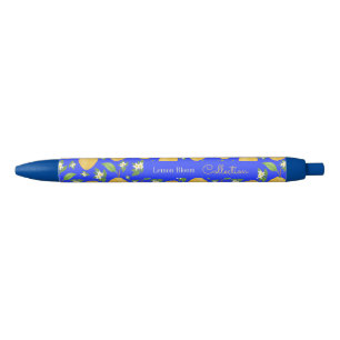 Lemon Bloom Kollektion Muster blau Kugelschreiber