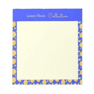Lemon Bloom Kollektion Muster blau Notizblock