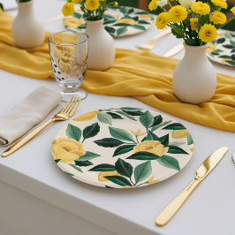 Lemon Blossom Blumenbaum Elegante Hochzeit Pappteller