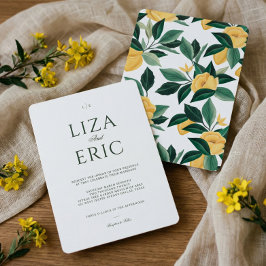 Lemon Blossom Blumenbaum Elegante Weiße Hochzeit Einladung