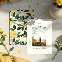 Lemon Blossom Blumenbaum Elegantes Hochzeitssemble Dankeskarte