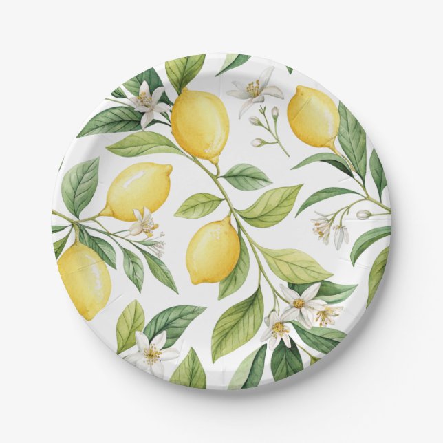 Lemon Blossom Brautparty Paper Teller (Vorderseite)