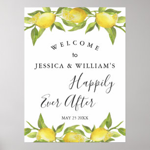 Lemon Blossom Greenerenerity Wedding Willkommensze Poster