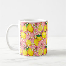 Lemon Blossom Muster Pink Tasse