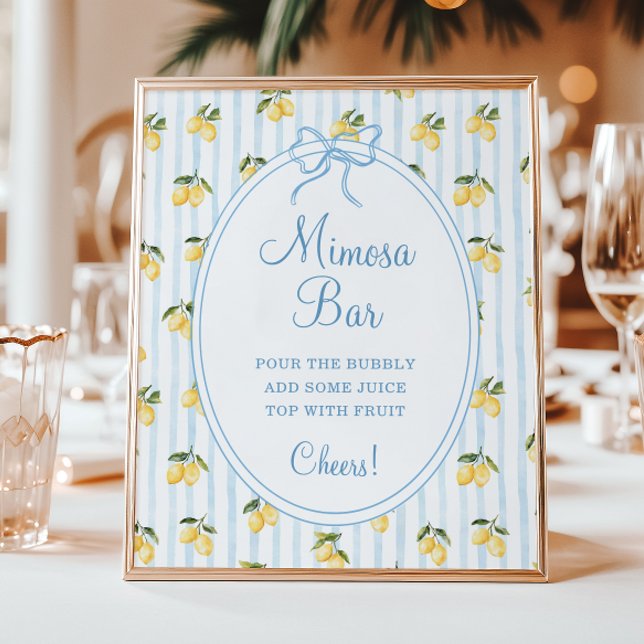 Lemon Blue Bow Italian Mimosa Bar Poster (Von Creator hochgeladen)