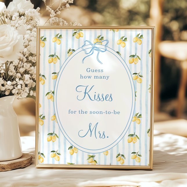 Lemon Blue Bow Italienisch Guess wie viele Kisse Poster (Von Creator hochgeladen)
