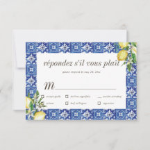 Lemon Blue Mediterranean Wedding RSVP Meetings