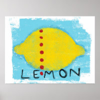 Lemon Blue Poster Wall Art