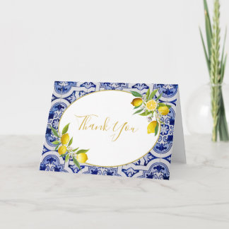 Lemon blue Spanish Fliesenschein Karte