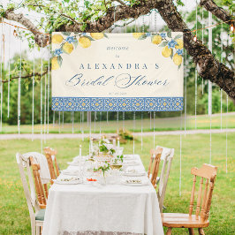 Lemon Blue Tiles italienisches Brautparty Banner