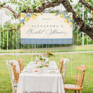 Lemon Blue Tiles italienisches Brautparty Banner