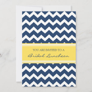 Lemon Blue Zickzack Bridal Lunch Einladungskarten