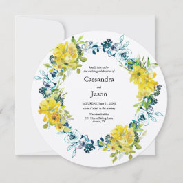 Lemon Blueberry Floral Wedding Einladung