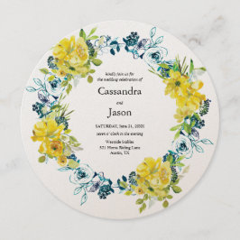 Lemon Blueberry Floral Wedding Einladung