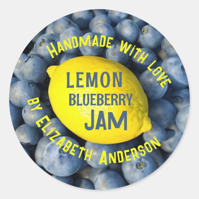 Lemon & Blueberry Jam Runder Aufkleber (Vorderseite)