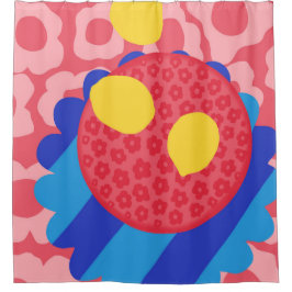 Lemon Blume Plate Duschvorhang