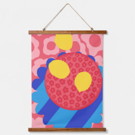 Lemon Blume Plate Wandteppich Mit Holzrahmen