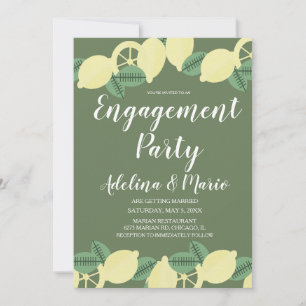 Lemon Boho Greenery Moderne Engagement Party Einladung