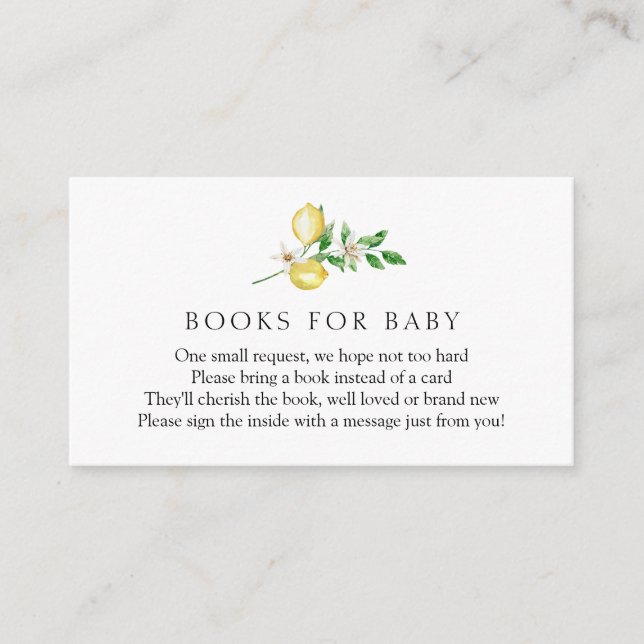 Lemon Books for Baby Begleitkarte (Vorderseite)