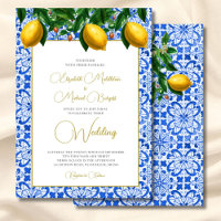 Lemon Botanical Italian Blue Tile Wedding