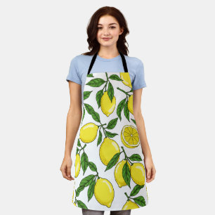 Lemon Botanical Seamless - Hand gezogen Schürze