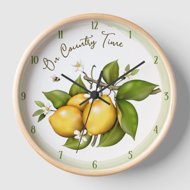 Lemon Botanische Küche Uhr (Vorderseite)