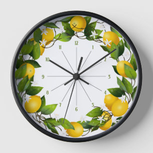 Lemon Botanische Küche Uhr