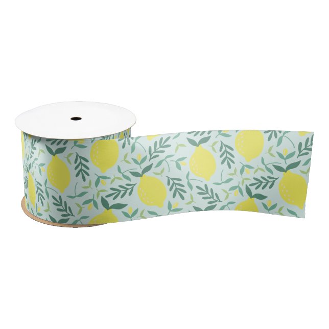 Lemon botanische Muster Satin Band Satinband (Spule)