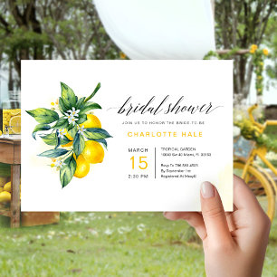 Lemon Botanisches Brautparty Einladung