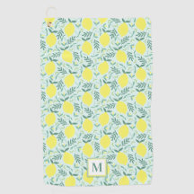 Lemon Botanisches Mongramm-Golf-Handtuch