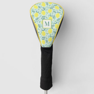 Lemon-botanisches Monogramm-Muster Golf Headcover
