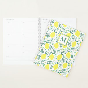 Lemon botanisches Monogramm-Muster Planer