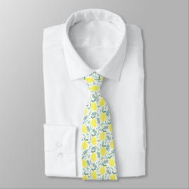 Lemon botanisches Muster Krawatte