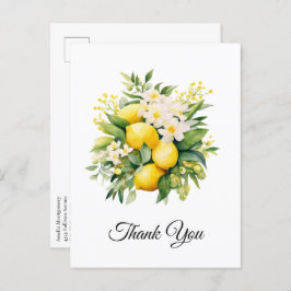 Lemon Bouquet mit weißen Blüten Vielen Dank Postkarte
