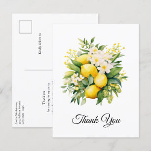 Lemon Bouquet mit weißen Blüten Vielen Dank Postkarte