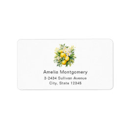 Lemon Bouquet with White Blossoms Address Adressaufkleber
