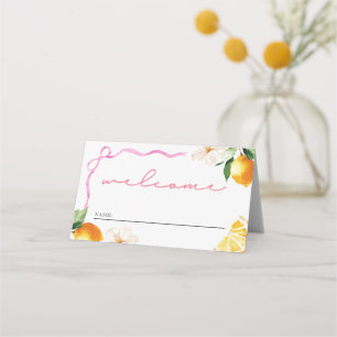 Lemon & Bows Baby Shower Platzkarte