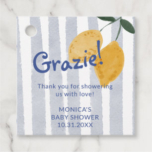 Lemon Boy Baby Showfavor Vielen Dank Geschenkanhänger