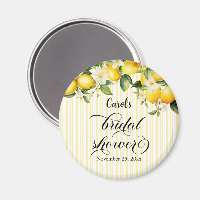Lemon Branch Mediterranean Summer Brautparty Magnet (Vorderseite/Rückseite)